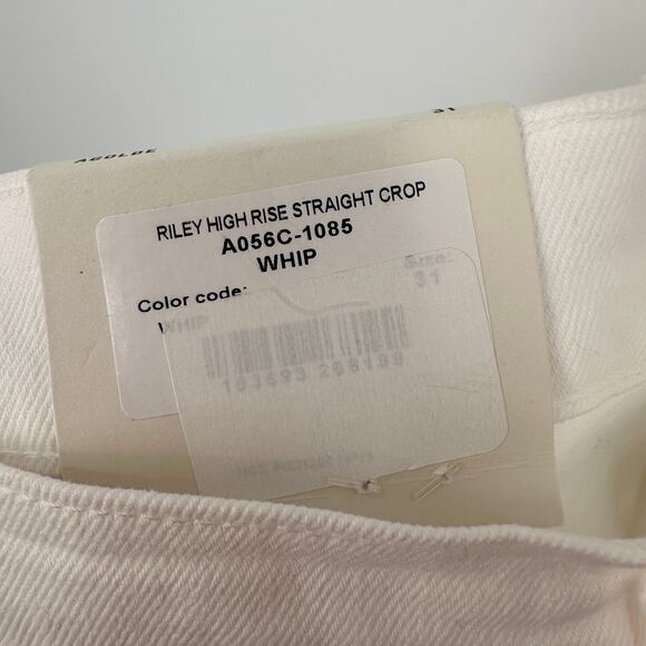 AGOLDE NWT Riley Crop Ankle Denim Jean in White Whip // 31 - Picture 12 of 14